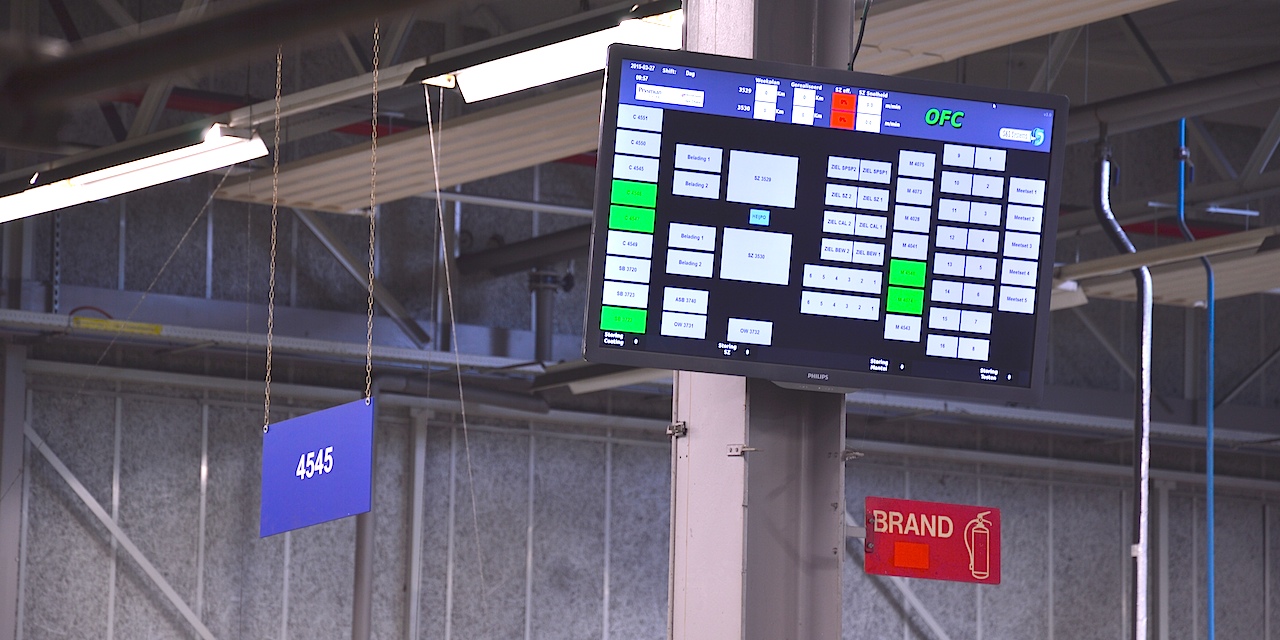 ANDON-bord boven de productievloer